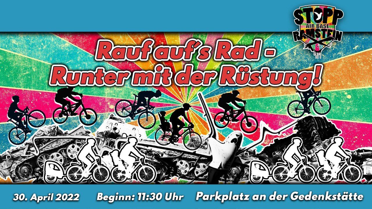 2022/04/30 Air Base Ramstein, GermanyUp on the bike down with the arms No to war no to